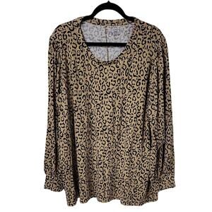 SOLD Not For Sale **Lane Bryant Leopard Print Long Sleeve Round Ne